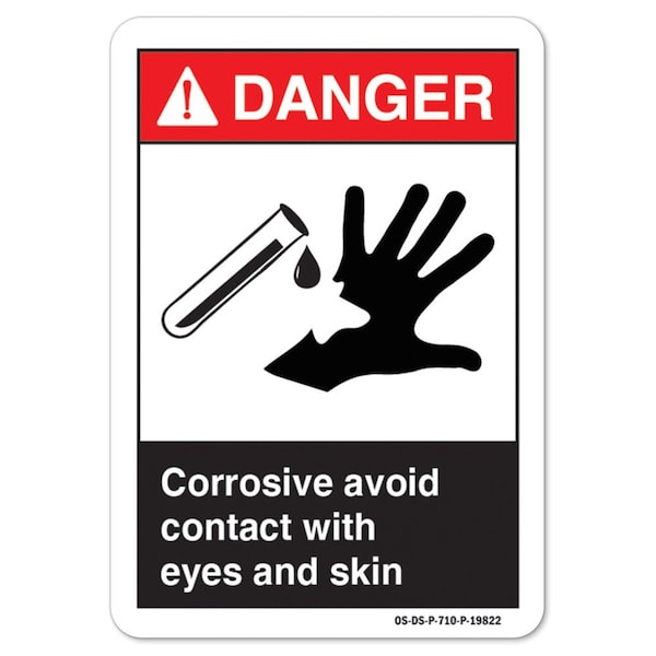 ANSI Danger, 12" Height, 18" Width, Rigid Plastic, OS-DS-P-1218-L-19822
